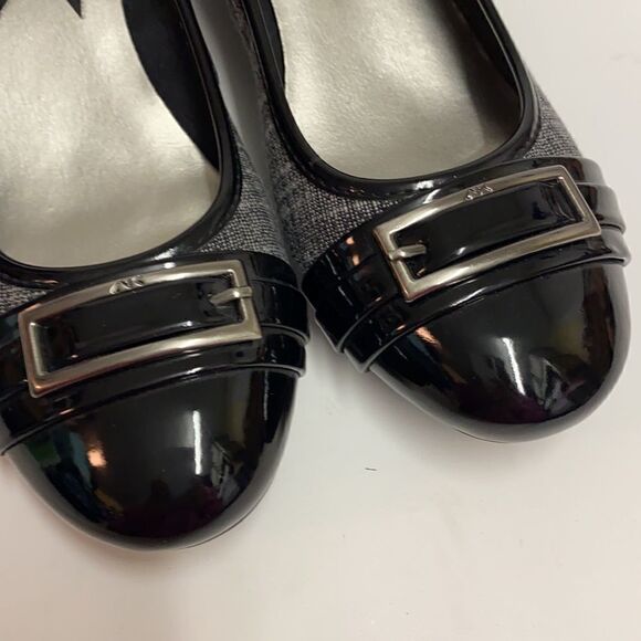 Anne Klein Sport Sadique Patent leather and tweed wedges Size 8.  B71 - Picture 6 of 9
